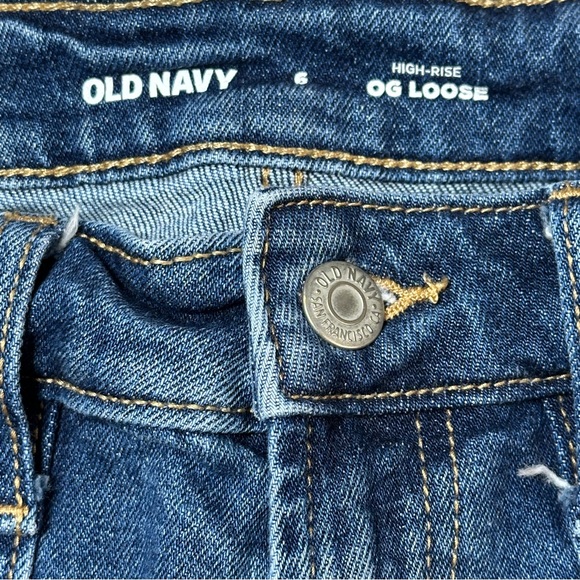 Old Navy High-Waisted OG Loose Utility Jeans Seamed Front Size 6 - Picture 7 of 9